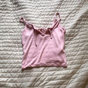 Pink Ribbed Tank Top from Garage